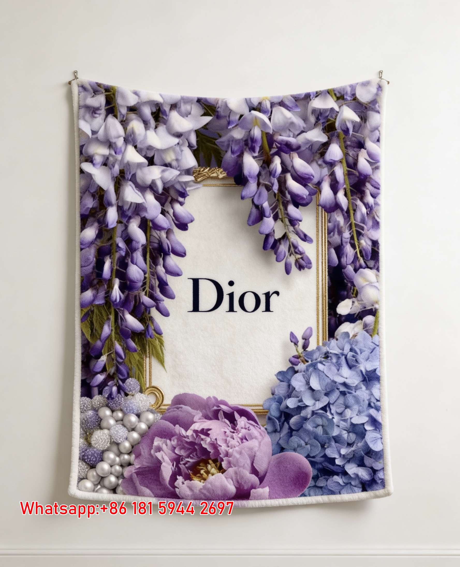Dior Purple Wisteria Flannel Blanket Throw Sofa Decor D107